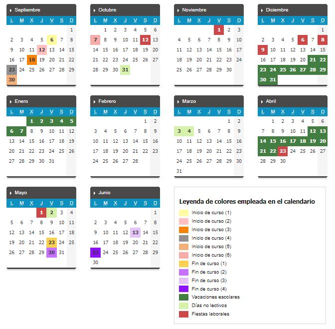 Calendario escolar 24 25